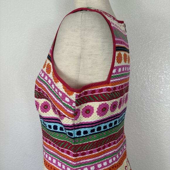 Talbots Dress Women Size 8P Colorful Stripes Sleeveless Sheath Resort Preppy - Picture 7 of 13